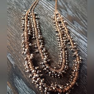 Double Stand Brass Necklace